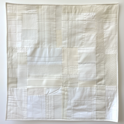 Contemporary White Stitched Quilt