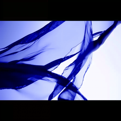 Blue Fabric Fluttering in Abstract
