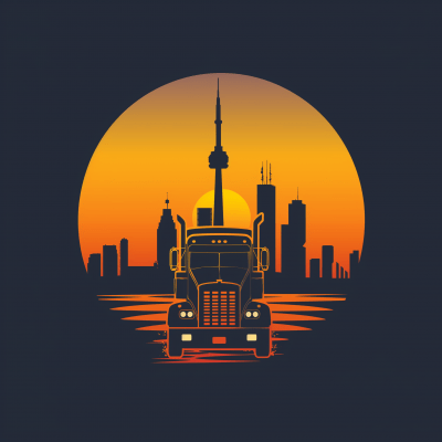 Trucking Company Logo with Toronto Skyline
