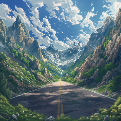 Anime Road in the Wilderness