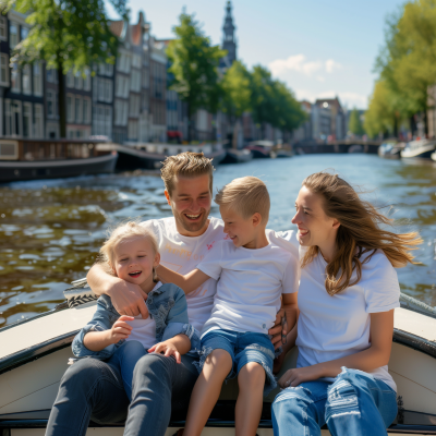 Family Fun on the Boat in Amsterdam