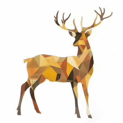 Geometric Deer Collage