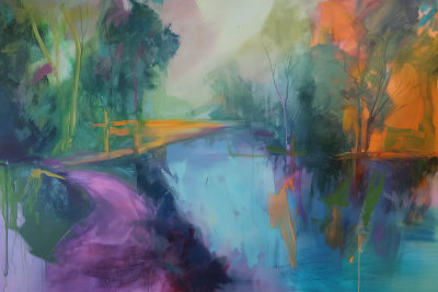 Abstract River Side Landscape