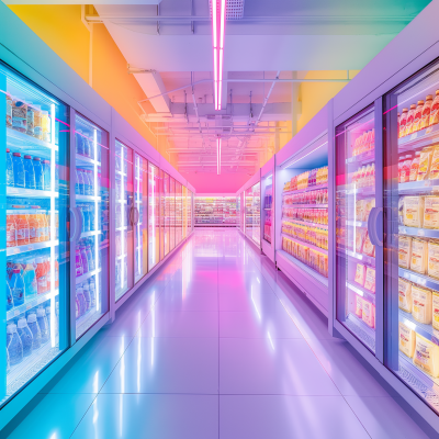 Futuristic Grocery Store Aisle
