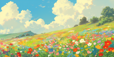 Colorful Flower Field