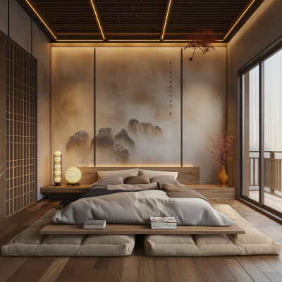 Japanese minimalist bedroom