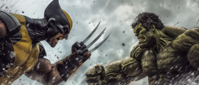 Intense Clash of Batman and Hulk