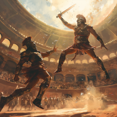 Gladiator Battle in Colosseum