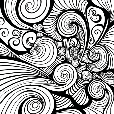 Swirling Monochrome Abstract Pattern