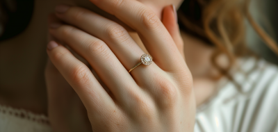 Elegant Diamond Ring on Woman’s Hand