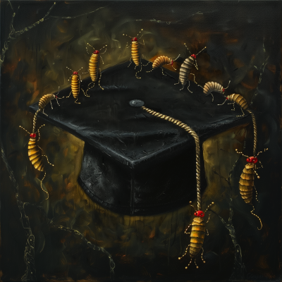 Dark Fantasy Graduation Cap Painting