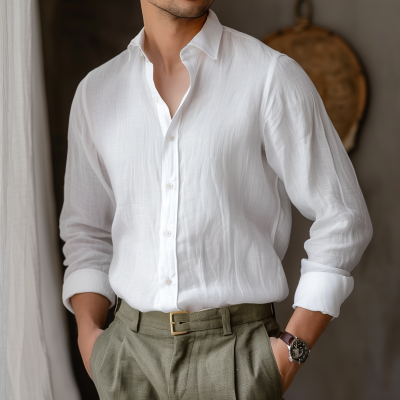 High Quality 100% Linen Shirt Product Image