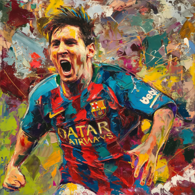 FC Barcelona and Dali inspired painting