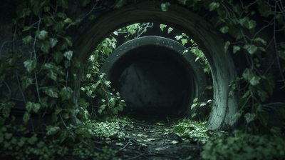 Dark Tunnel with Vines