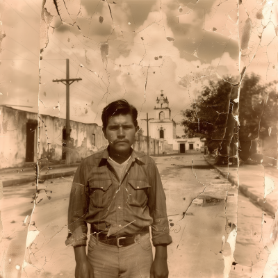 Vintage Mexican Man in Ojinaga, Mexico