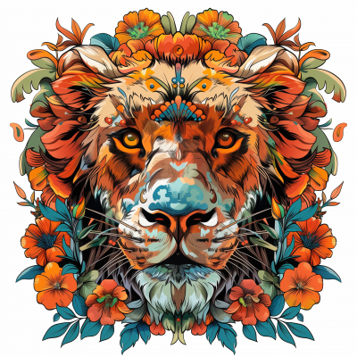 Lion Head Pop Art Illustration