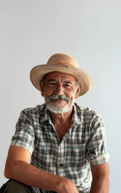 Old Brazilian Man with Straw Hat