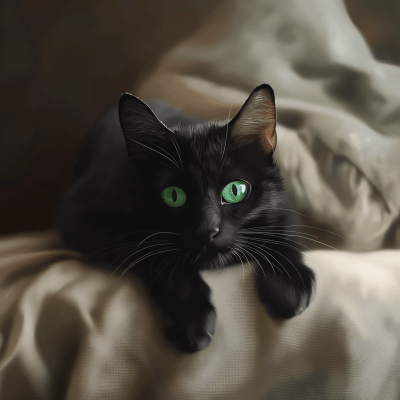 Black Cat on Cream Couch