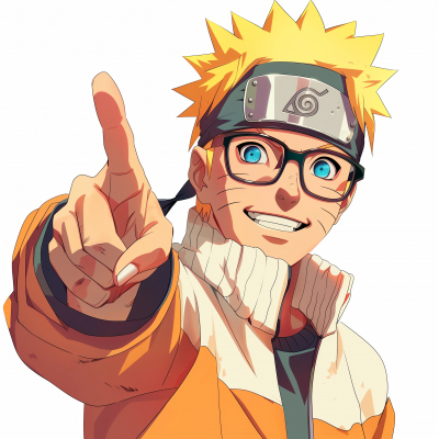Naruto pointing with glasses