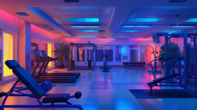 Colourful Gym at Night