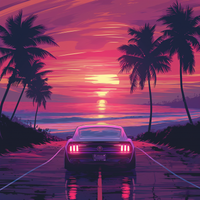 Synthwave Mustang Drive