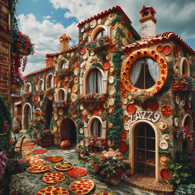Whimsical Pizza Building