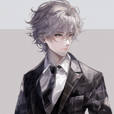 Colorful Anime Boy in Suits