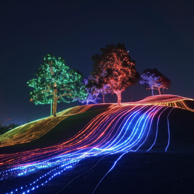 Digital Electric Tree Line LED on Hill