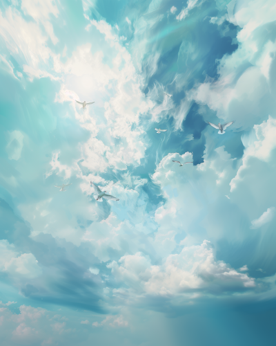 Sky and Birds Painting