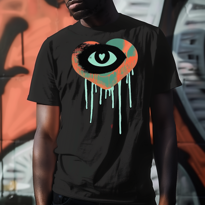 Bold Eye Graphic on Black T-Shirt