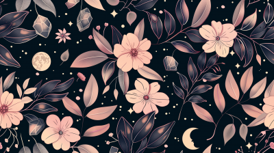 Floral Tiled Abstract Background