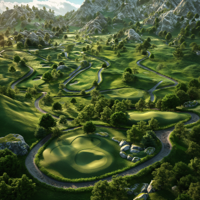 Scenic Golf Course in the Hills