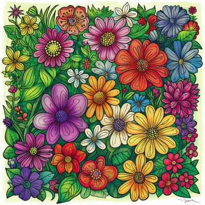 Colorful Garden Illustration