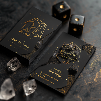 Sophisticated and Elegant Cards with Geometric Patterns and Dice Imagery