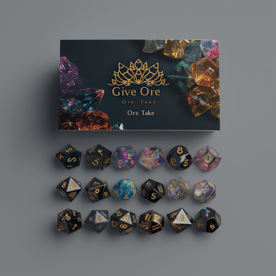 Polyhedral Dice and Gems Business Card Design