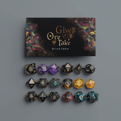 Polyhedral Dice and Gems Business Card