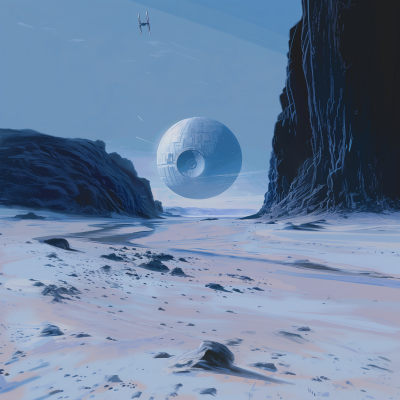 Empty Planet in Star Wars Landscape