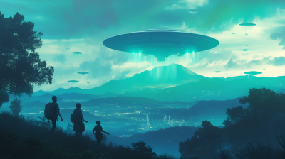 Futuristic UFO Cityscape