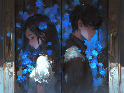 Glowing Blue Flowers