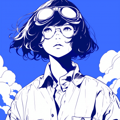 Girl Pilot in Stylish Cool Style