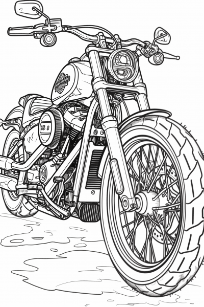 Sleek Motorcycle Coloring Page