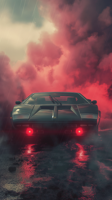 70’s Dark Fantasy Lamborghini Illustration