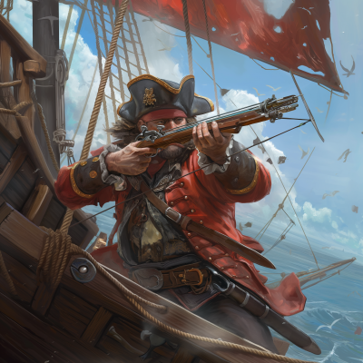 Pirate with a Crossbow on a Ship