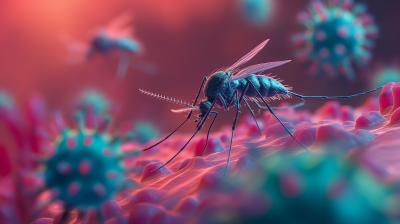 Blue Fluorescent Mosquito and Virus