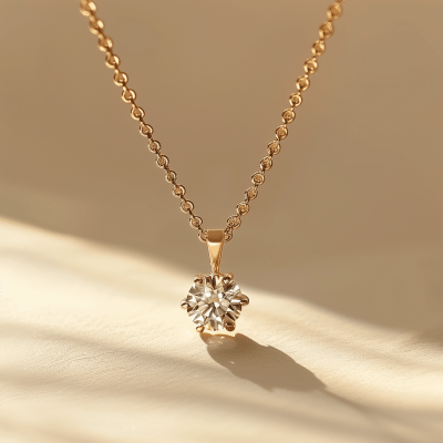 Elegant Gold Necklace with Diamond Pendant