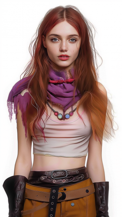 Colorful Young Woman Digital Artwork
