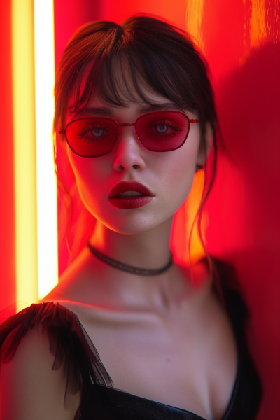 Neon Red Portrait