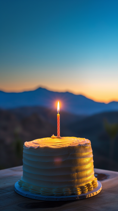 Birthday Cake at Sunset