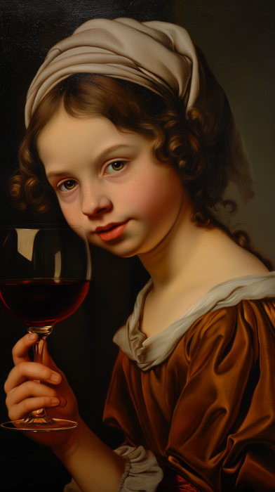 Young woman sipping a glass of red wine