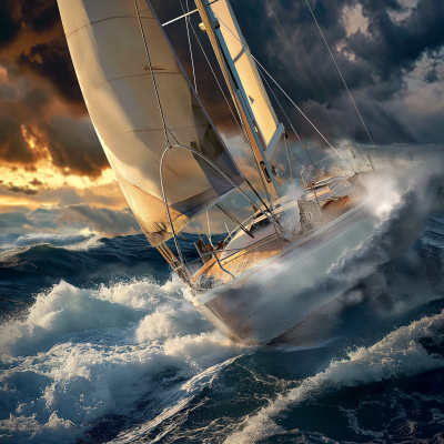 Modern Sailing Boat Race Poster